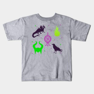 Maleficent Villain Pattern Kids T-Shirt